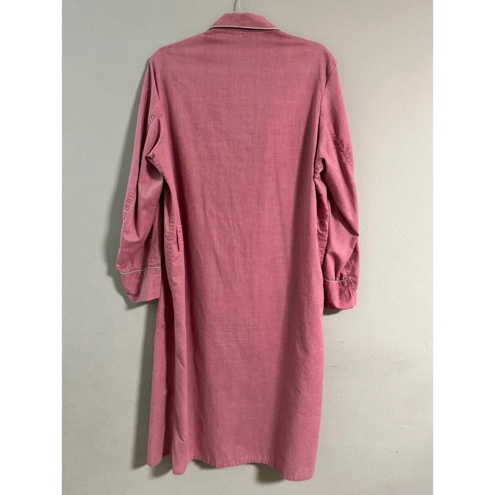 Vintage Pink Housecoat Women's M Button Front Cottagecore Lounge Retro 60s‎ 70s
